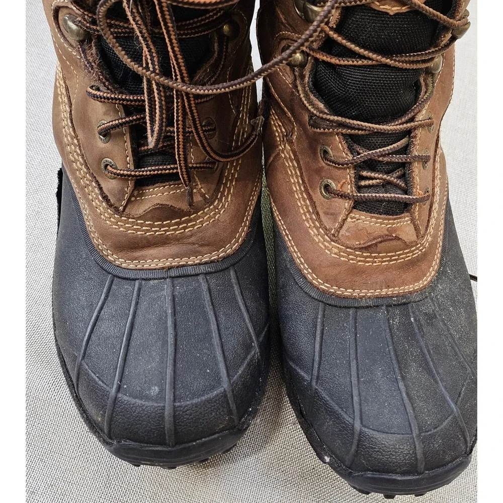 LL Bean Storm Chaser Boots Mens 10 Brown Waterproof Leather Duck Winter 0WR96 04